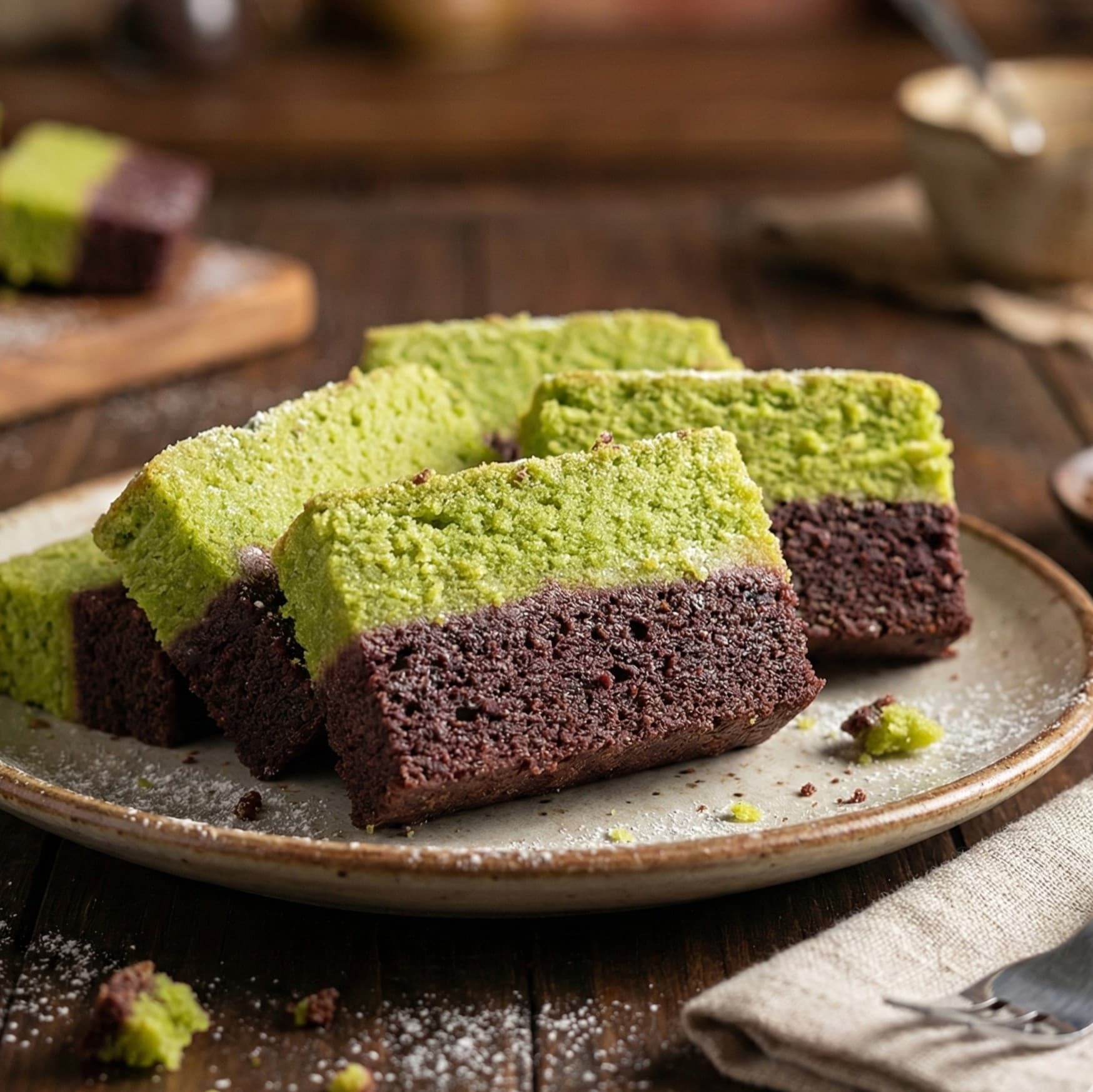 Brownis Matcha Keju Lumer